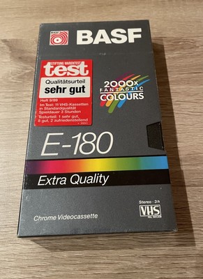 VHS-Videokassette BASF Extra Quality E 180 VHS Chrome, Leerkassette, neu + OVP