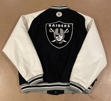 Raiders Leather, Wool Varsity Letterman Jacket NFL Gridiron Size Large, Reebok.