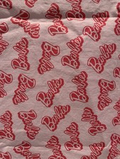 BARBIE Cotton Fabric Remnant 18"x44" half yard Riley Blake Pink on Pink
