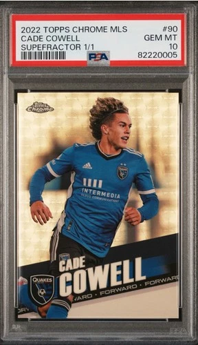 Cade Cowell 2022 Topps Chrome MLS Superfractor 1/1 PSA 10 USMNT
