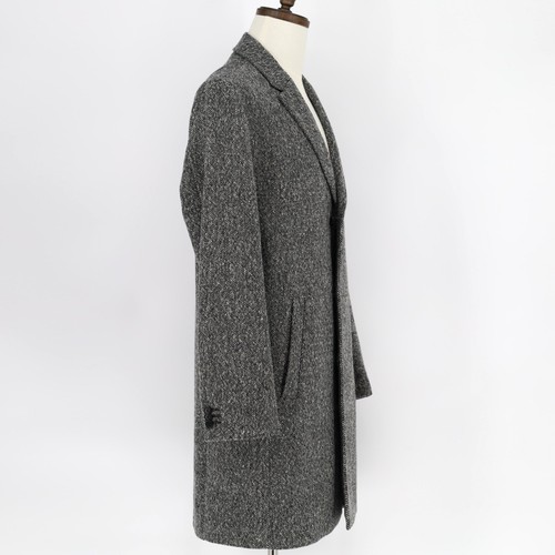 Hugo Boss Men's Charcoal Melange Wool Malte Modern Slim-Fit Overcoat Size 40R - Picture 7 of 12