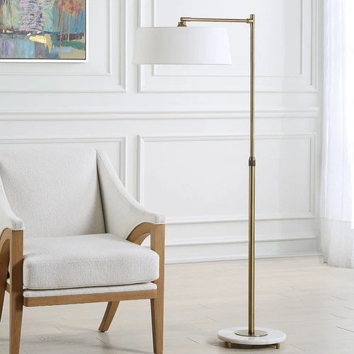 Uttermost 30417-1 Branch Out Floor Lamp Antique Brushed Brass and White Marble - Picture 7 of 8