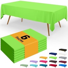 Disposable Table Cloth - 6 Pack, 54 x 108 Inch 54" x 108" - 6 Packs Lime Green