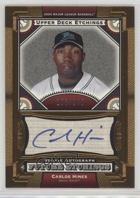 2004 Upper Deck Etchings Future Blue Ink /200 Carlos Hines Rookie Auto RC 0q4