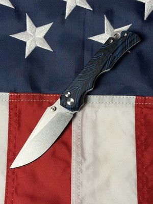 TwoSun Folding Knife Blue/Black G10 Handle 14C28N Plain Edge TS598-14c28n