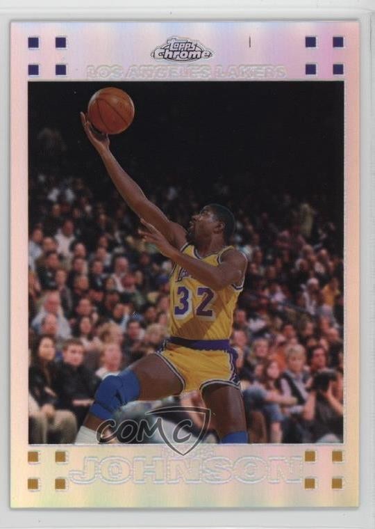2007-08 Topps Chrome Refractor /999 Magic Johnson #106 HOF 3a1