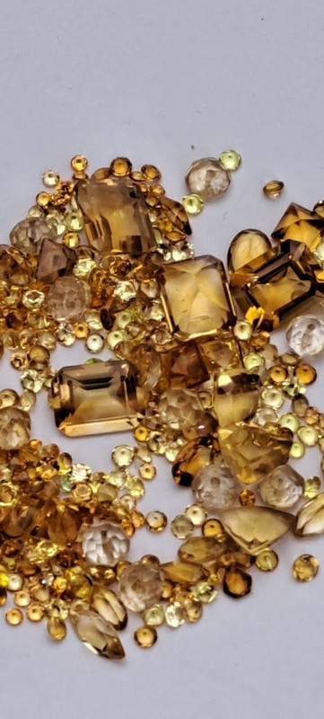 60 carats Yellow Assorted Sizes & Shapes CZ Cubic Zirconia Loose Stones