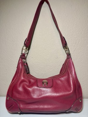 Vintage ETIENNE AIGNER Relaxed Genuine Leather Shoulder Hand Bag - Deep Red
