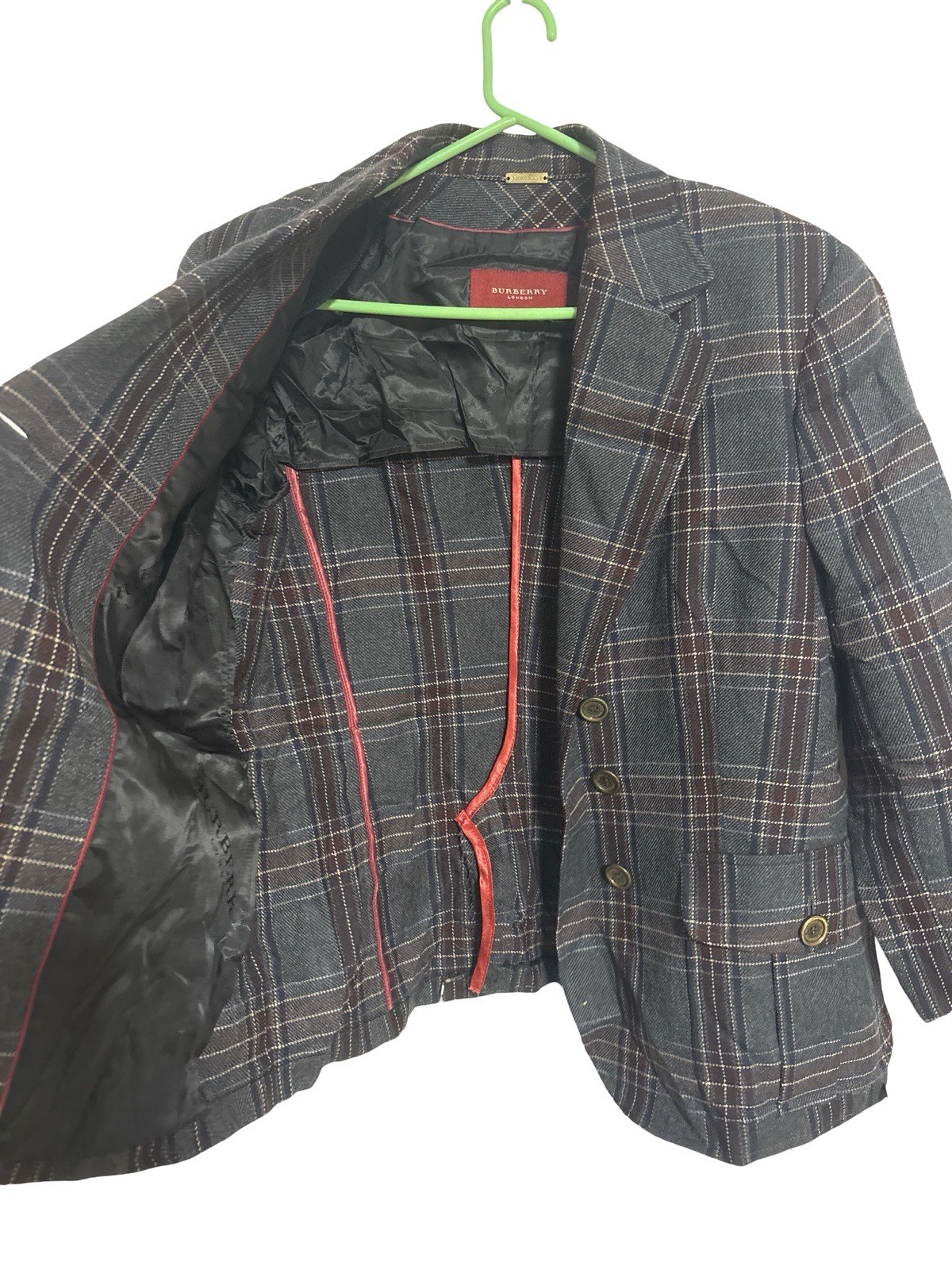 Genuine Burberry London Ladies Jacket M Mint Excellent Condition Checked Pattern image 8