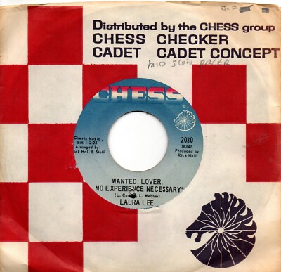 Laura Lee:Wanted lover no experience necessary/Up tight, good man:US Chess:1967