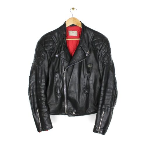 Lewis Leathers Vintage Mens Black Leather Motorcycle Jacket Style 438 - Size M/L