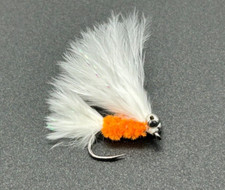6 x Chain Eye Cats Whisker (Orange Body, White Wing) - Trout Fishing Flies