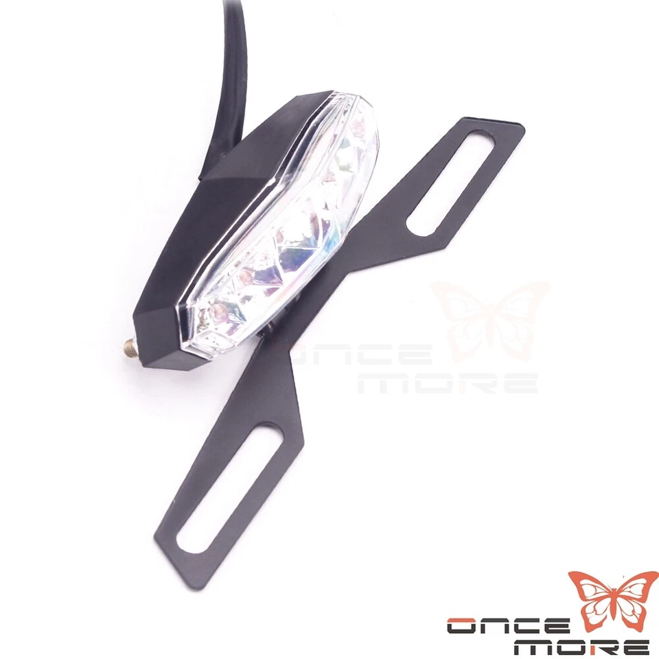 Dirt Bike Motorcycle LED Brake Tail Light Mount License Plate Bracket For Honda - Imagem 4 de 4