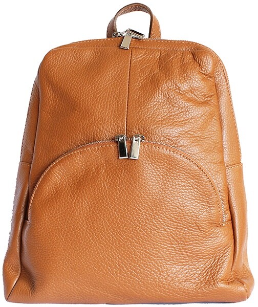 NEW Tan Genuine Ribbed Leather Italian Backpack Bags | New Tan Genuine Ribbed Leather Italian Backpack  main image 2