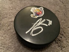 PHILADELPHIA FLYERS TYSON FOERSTER SIGNED BARRIE COLTS LOGO HOCKEY PUCK COA
