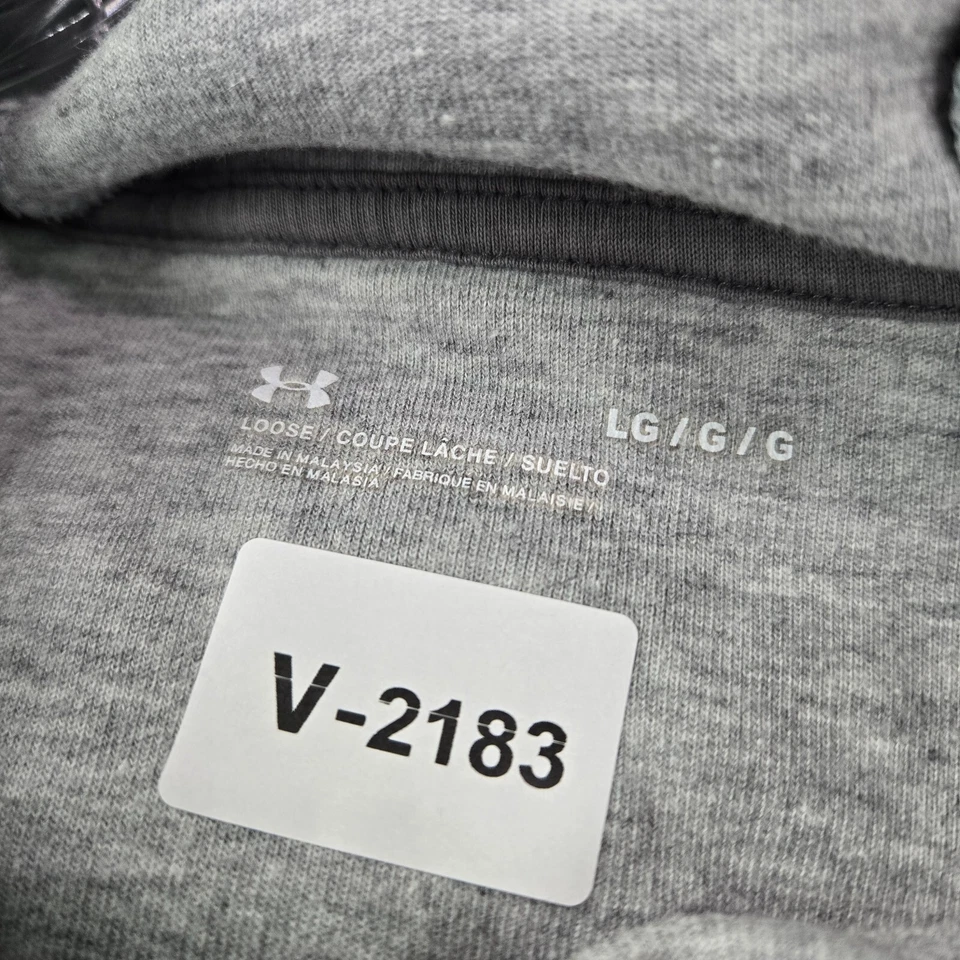 Project Rock x Under Armour 女式运动衫大号灰色连帽衫全天喧嚣 — 第 3/4 张图片