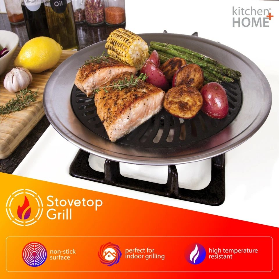 Stove Top Grill Pan - Smokeless Nonstick Indoor Grill Plate for Gas & Electric - Image 3 of 4