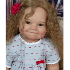 28inch Toddler Reborn Baby Doll Hand-Rooted Curly Hair Realistic Girl Handmade