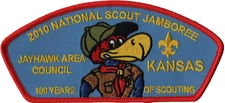 2010 Jamboree Jayhawk Area Council KS JSP Red Bdr (AR1435)