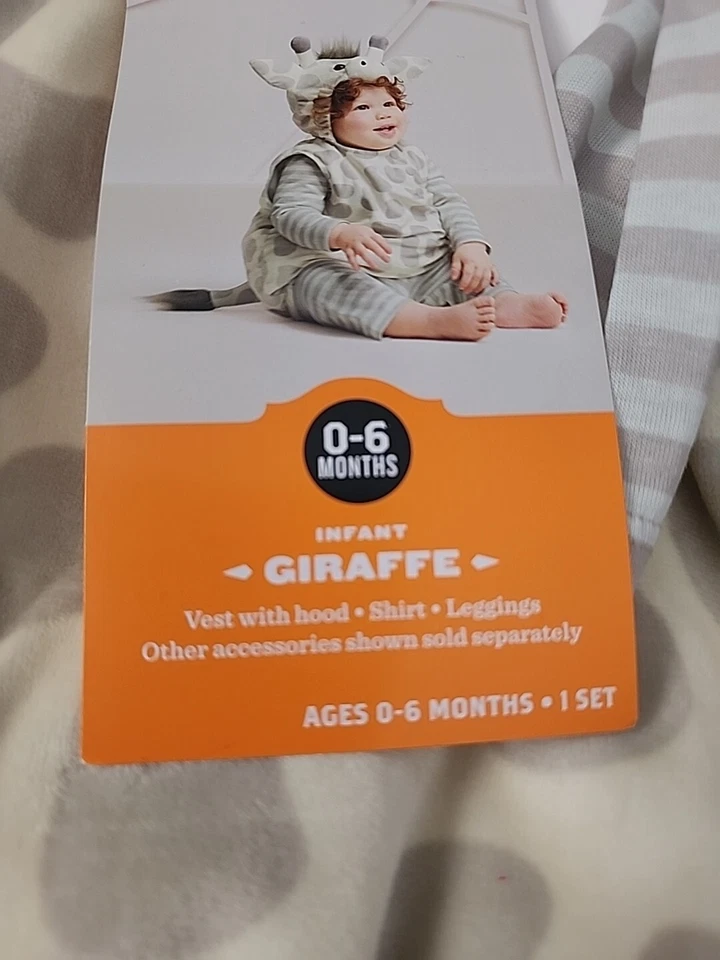 Giraffe Baby Infant Hooded Vest Halloween Costume 0-6mDress UpHyde & Eek  - Image 3 of 4