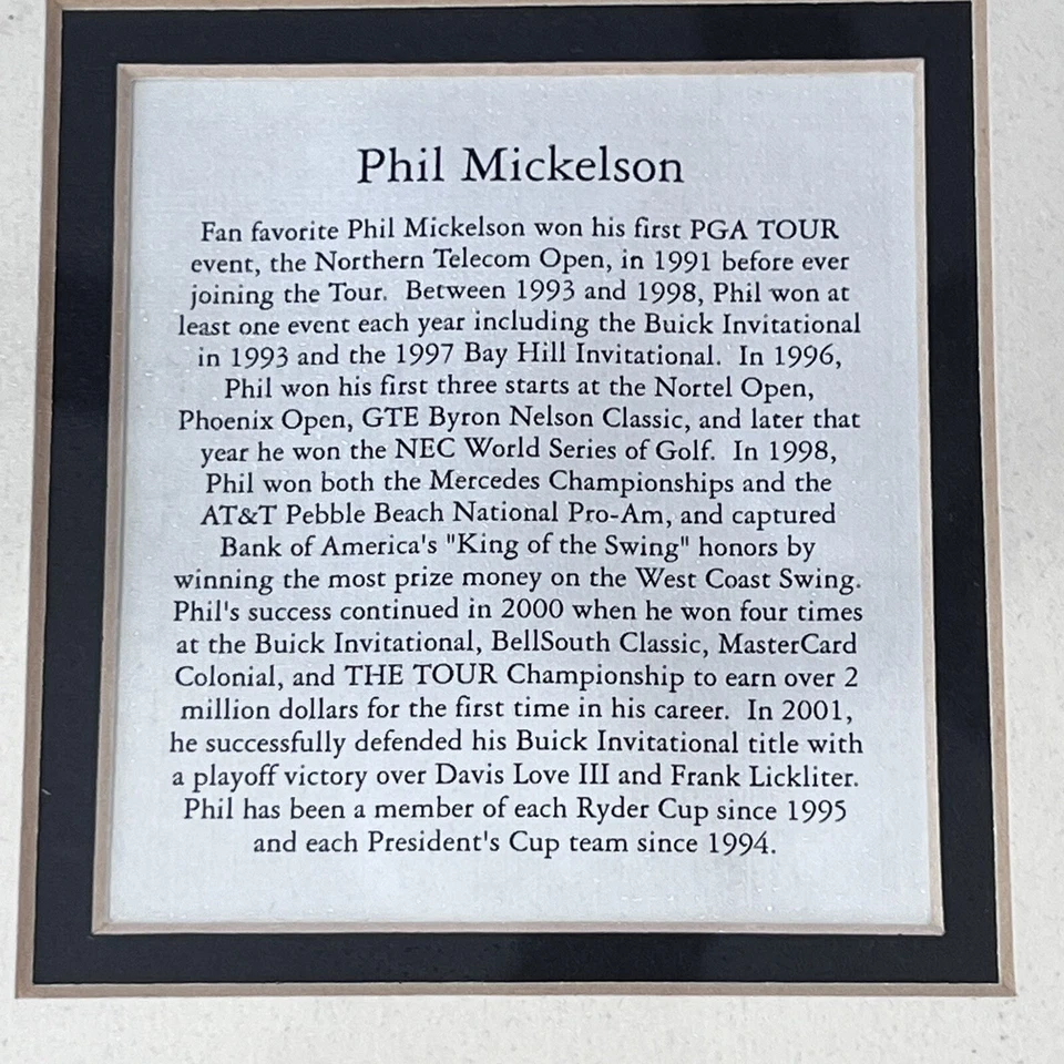 Foto enmarcada Phil Mickelson campeón del PGA Tour Foto 4 de 4