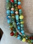 Rocki Gorman Glitter Rocks Long Turquoise Multi-Stone Beaded Necklace ...