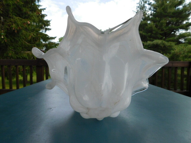 vintage retro Mid Century Modern table centerpiece bowl Viking glass glassware