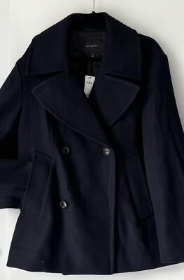 NWT BANANA REPUBLIC MEN WOOL BLEND PEA COAT Outerwear Coat Jacket