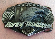 1989 HARLEY-DAVIDSON THE GREAT AMERICAN MASHINE MEN'S BUCKLE D-88 MADE IN USA
