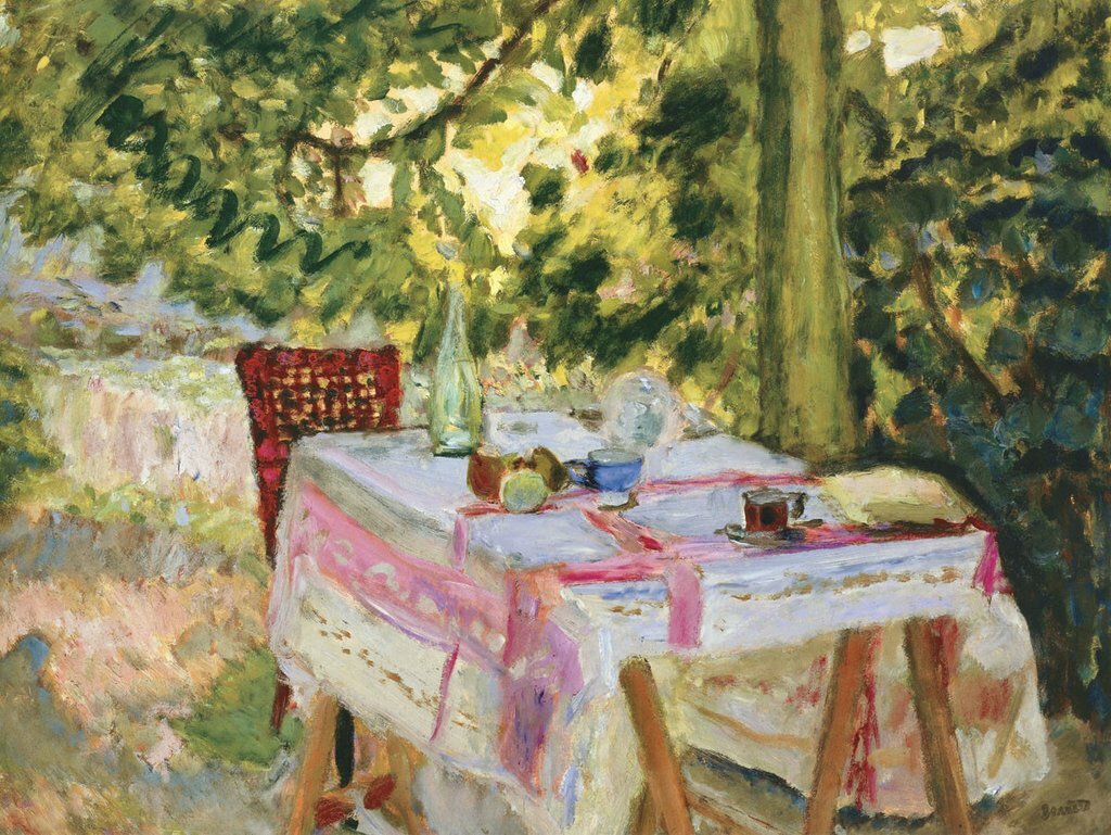 Table Set in a Garden by Pierre Bonnard Art Print Picnic Landscape