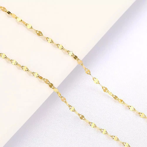 18K Solid Gold Lips Link Chain Necklace Beautiful Charm Jewelry Stamped Au750 - Picture 14 of 16
