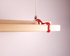 Drying Rack Clothes Indoor Hanging x 5 Wood Laths Red Cast Iron Pulley System