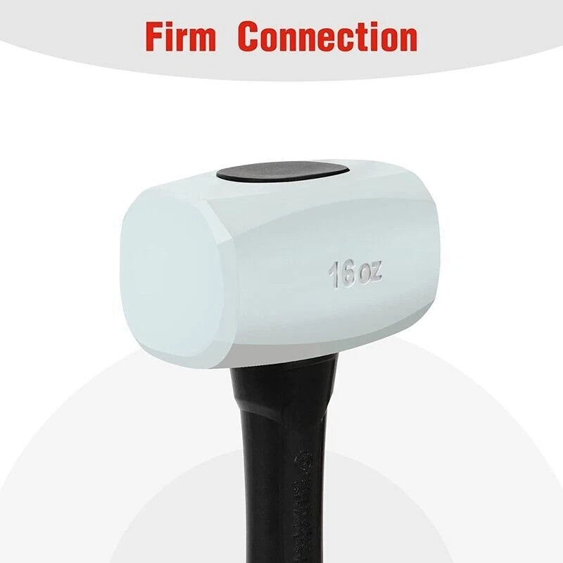 Hoja de oro 16 oz. Mazo de goma de retroceso bajo martillo de goma mazo suave de doble cara Foto 3 de 4