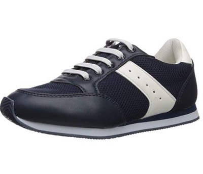 Enzo Kids Emilliano Lace Up Sneaker Shoes, Navy White, 5 Big Kid