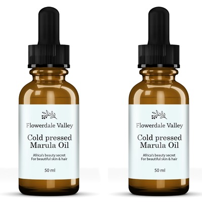 Marula Oil Cold Pressed 2x 50ml 100% Pure Vitamin C Anit-Aging for Hair & Skin