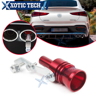 Turbo Sound Muffler Roar Noise Aluminum Red Pipe Exhaust XL For