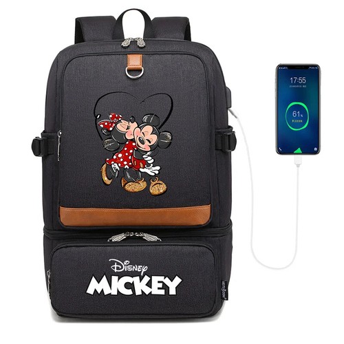 Mickey Minnie Backpacks Laptop USB Waterproof Cooler Bag Picnic Lunch Bag new - Picture 32 of 52