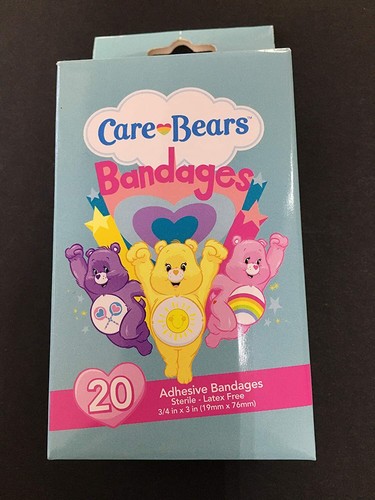 Care Bears Adhesive latex free Bandages for Kids Multiple Designs box of 20 - Picture 1 of 4