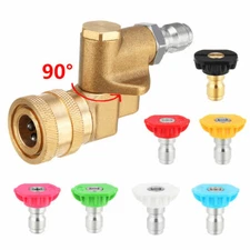 Pressure Washer Pivot Pivoting Coupler 1/4" Quick Connect Nozzle Tip Set 4500psi