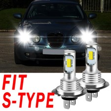 FOR S-TYPE 1999-2008 H7 6000K UPGRADE SUPER WHITE LED HEADLIGHT PAIR BULBS