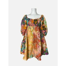 Zimmermann Women’s $750 Lola Panelled Mini Dress in Spliced Floral Size 3 Large