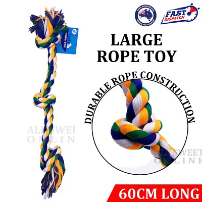 Heavy Duty Dog Rope Toy 60cm Chew Play Tug Fetch Toy Durable Strong ...