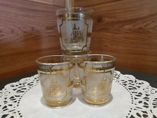 4 NEW "WILLIAMSBURG, VIRGINIA" CULVER© SHOT GLASSES MADE IN THE USA W/22 K GOLD