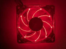 Enermax 80mm x 25mm Twister Bearing Red LED Computer Case 3-pin Fan Temp Contro