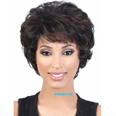Motown Tress Synthetic Straight Full Soft Curl Style with Bangs Heidi Wig