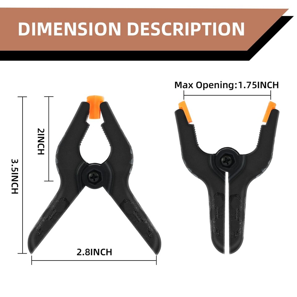 16 Pack Spring Clamps 3.5 Inch Small Clamps for Backdrop Stand, Heavy