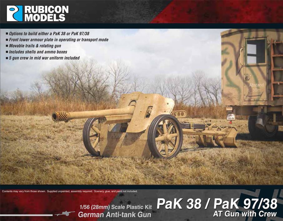 Rubicon Models Pak 38 / Pak 97/38 At Gun With Crew 280058 Model Kit 1:56
