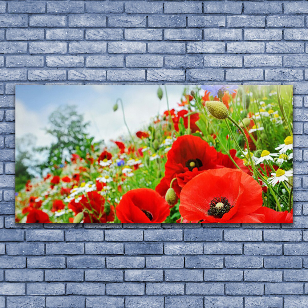 Tableau nature fleurs impression sur toile 140x70 cm pour salon