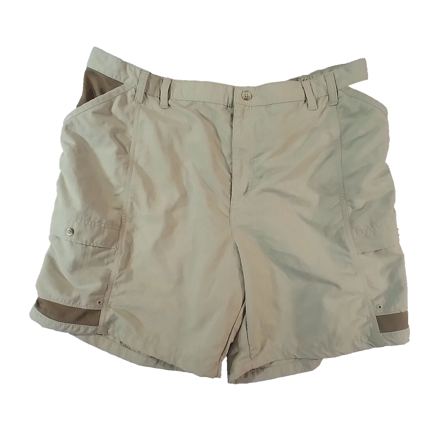 Columbia PFG cargo hiking shorts men's XL extra large tan comfort waist outdoor