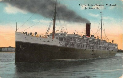 c.1910 Clyde Line Steamer Mohawk Jacksonville FL post card